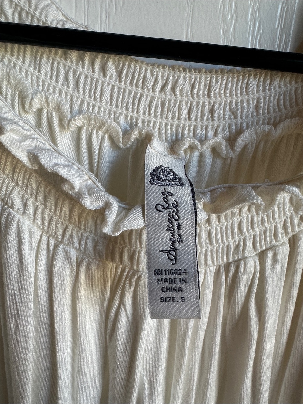 American Rag Cream Off-Shoulder Ruffle Peasant Top - Picture 2 of 3